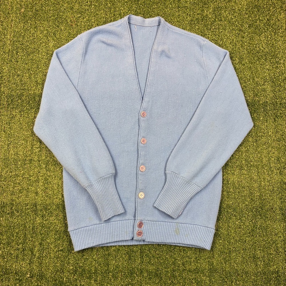 Vintage 70's‎ Cardigan Sweater Baby Blue